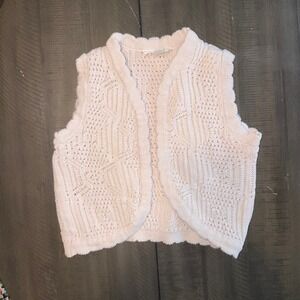 Jessica Simpson Baby Girls Cream Knit Vest‎ Cardigan Sweater 24M